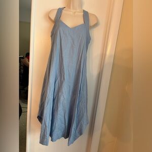 Amazhiyu Blue Racerback Dress with Pockets